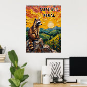 Malte Dämmerung: Raccoon auf Rocky Perch Poster (Heimbüro)
