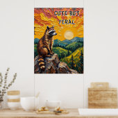 Malte Dämmerung: Raccoon auf Rocky Perch Poster (Küche)