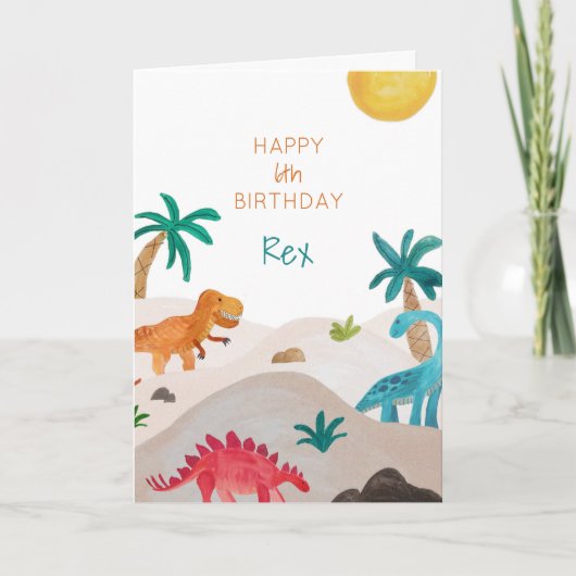 Malte Dinos Custom Geburtstag Karte (Vorderseite)