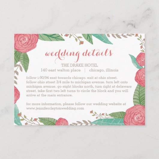 Malte Florals Hochzeitskarte Begleitkarte (Vorderseite)