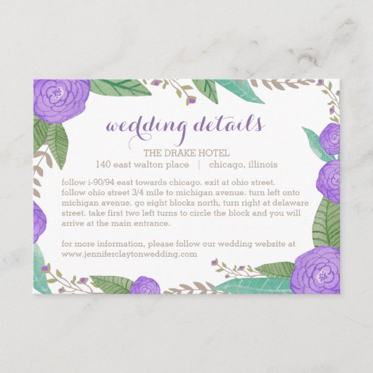 Malte Florals Hochzeitskarte Begleitkarte (Vorderseite)