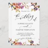 Malte Florals Luxus-Kalligraphie der Hochzeit von Einladung (Vorne/Hinten)