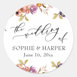 Malte Florals Luxus-Kalligraphie der Hochzeit von Runder Aufkleber