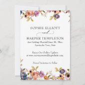 Malte Florals Luxus Kalligraphie Save the Date Einladung (Rückseite)