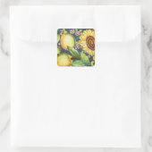 Malte Folk Art Sun Blume Quadratischer Aufkleber (Tasche)