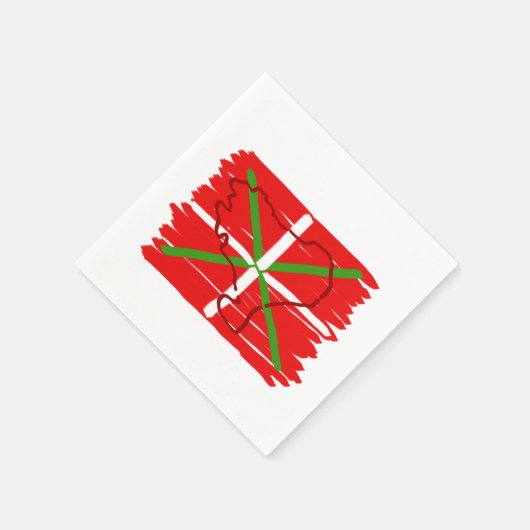 Malte Ikurriña mit Kontur des Baskenlandes, Serviette (Ecke)