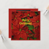 Malte Red Poinsettia Platz Weihnachtsgrüße Karte (Vorderseite/Rückseite Beispiel)