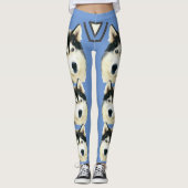 Malte sibirische Husky Hübsch Blue Leggings (Vorderseite)