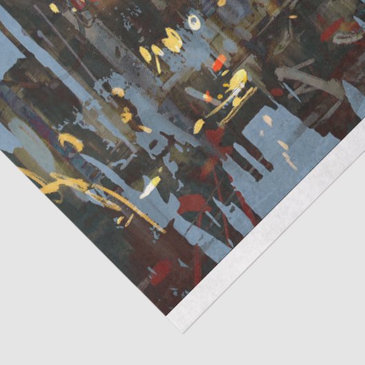 Malte Stadt in der Nacht Seidenpapier (Ausschnitt)