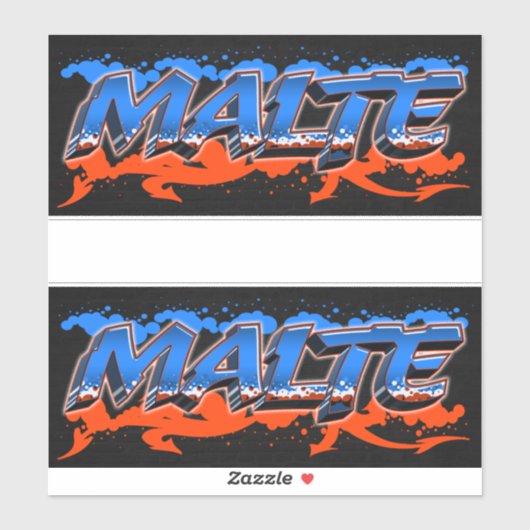 Malte Vorname Name Graffiti Aufkleber Sticker (Blatt)