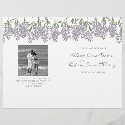 Malte Wisteria Wedding Program (Vorderseite)