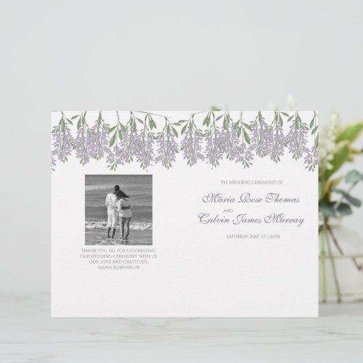 Malte Wisteria Wedding Program (Stehend Vorderseite)