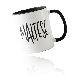 Maltese Chic, Striking & Edgy Tall Skinny Font Tasse