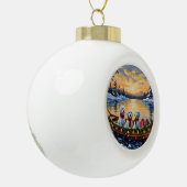 Maltese Christmas Boat Holiday Keramik Kugel-Ornament (Links)