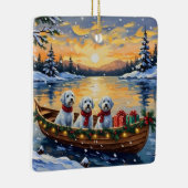 Maltese Christmas Boat Holiday Keramikornament (Rechts)