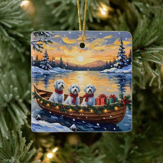 Maltese Christmas Boat Holiday Keramikornament (Baum)
