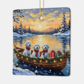 Maltese Christmas Boat Holiday Keramikornament (Links)