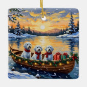 Maltese Christmas Boat Holiday Keramikornament (Vorderseite)
