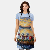 Maltese Christmas Boat Holiday Schürze (Getragen)