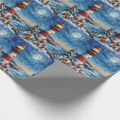 Maltese Christmas Lighthouse Holiday Geschenkpapier (Ecke)