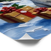 Maltese Christmas Lighthouse Holiday Poster (Ecke)