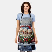 Maltese Christmas Red Truck Holiday Schürze (Getragen)