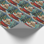 Maltese Christmas Santa Bag Adventure Geschenkpapier (Ecke)