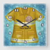 Maltese Cross  Firefighter  Quadratische Wanduhr (Vorderseite)