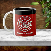 Maltese Cross Personalized Firefighter Zweifarbige Tasse