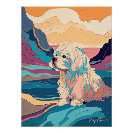 Maltese Dog 004 - Bruno Pokopen Poster (Vorderseite)