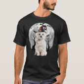 Maltese Dog And Moon Halloween Costume Dog Lover F T-Shirt (Vorderseite)