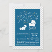 Maltese Dog Baby Shower Blue Boy