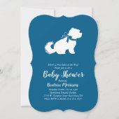 Maltese Dog Baby Shower Blue Boy Einladung (Vorderseite)