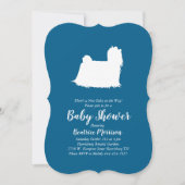 Maltese Dog Baby Shower Blue Boy Einladung (Vorderseite)