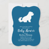 Maltese Dog Baby Shower Blue Boy Einladung (Vorderseite)