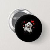 Maltese Dog Love Heart For Valentines Day Maltese  Button (Vorne & Hinten)
