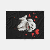Maltese Dog Love Heart For Valentines Day Maltese Fleecedecke (Vorderseite (Horizontal))