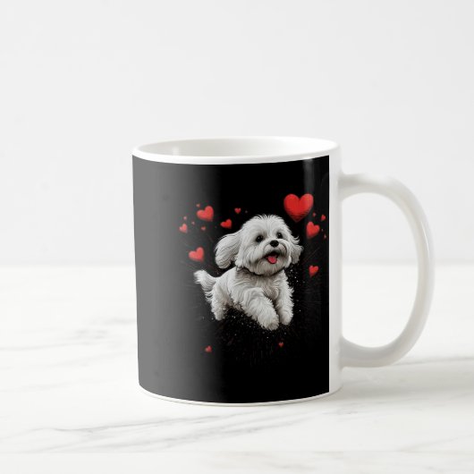 Maltese Dog Love Heart For Valentines Day Maltese Kaffeetasse (Rechts)