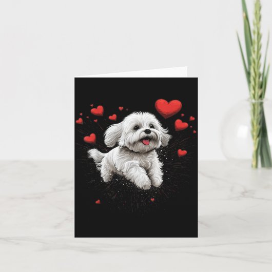 Maltese Dog Love Heart For Valentines Day Maltese Karte (Vorderseite)