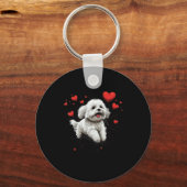 Maltese Dog Love Heart For Valentines Day Maltese Schlüsselanhänger (Vorderseite)