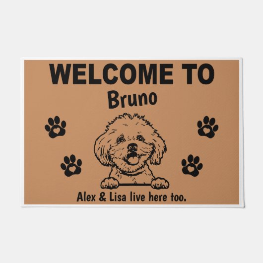 Maltese Dog Welcome Home Personalized Custom Fußmatte (Vorderseite)