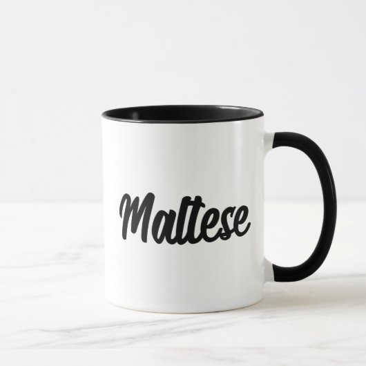 Maltese Fun & Cute Script Font Dog Lovers Tasse (Rechts)