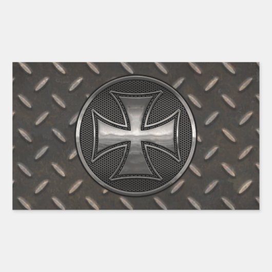 Maltese Gridiron Rechteckiger Aufkleber (Vorderseite)