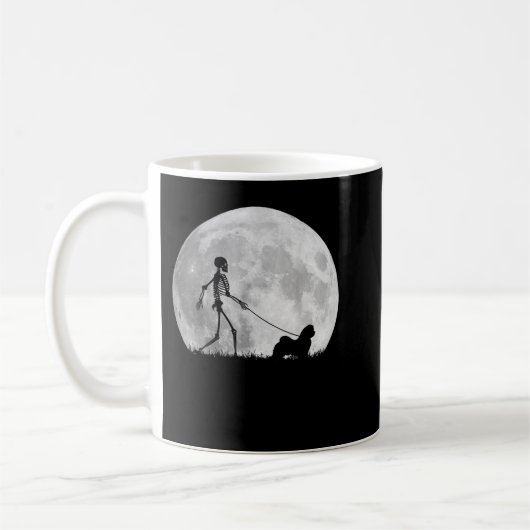 Maltese Halloween Skeleton Funny Dog Youth Kid Gir Kaffeetasse (Links)