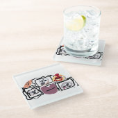 Maltese hearts  glasuntersetzer (Schrägansicht)