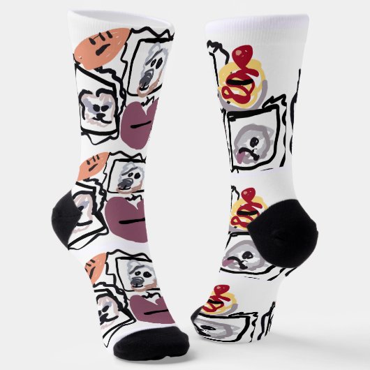 Maltese hearts  socken (Gewinkelt)