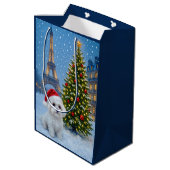 Maltese Holiday  Mittlere Geschenktüte (Rückseite Schrägansicht)