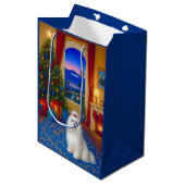 Maltese Holiday  Mittlere Geschenktüte (Vorderseite Schrägansicht)