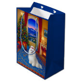 Maltese Holiday  Mittlere Geschenktüte (Rückseite Schrägansicht)