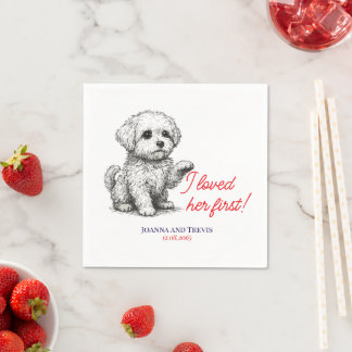 Maltese-Hund-Illustration Hochzeit  Serviette